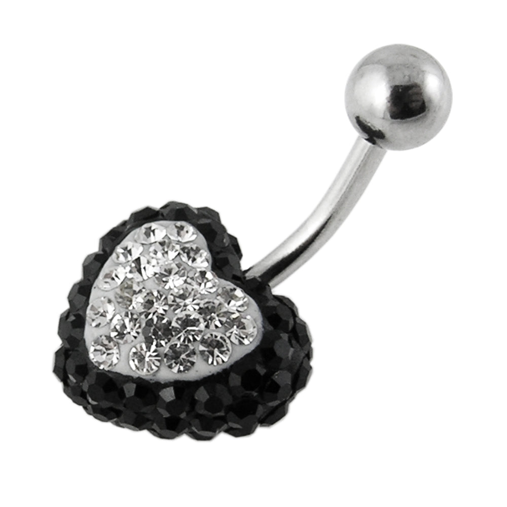 Crystal stone Heart With 316L SS Belly Ring FDBLY321