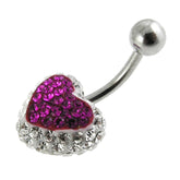 Mix Color Crystal stone Heart Belly Ring FDBLY325