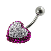 Crystal stone Heart Belly Banana Barbell Body Ring FDBLY332