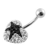 Crystal stone Black Star In Surgical Steel navel Ring FDBLY351