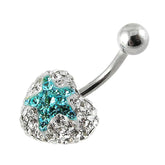 316L SS Crystal stone Star Belly Ring FDBLY353