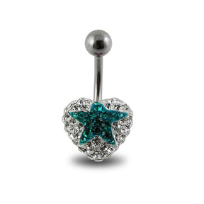 Crystal stone Star Navel Ring In Surgical Steel  FDBLY354