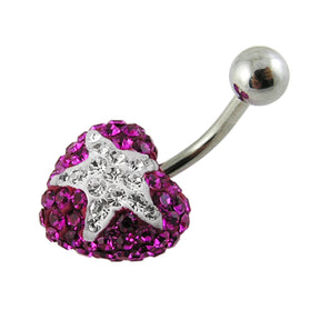 Crystal stone Star Belly Ring With Surgical Steel FDBLY355