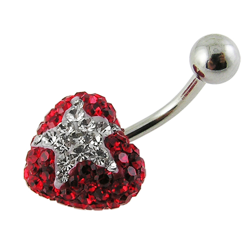 Crystal stone Star Navel Banana Barbell Ring FDBLY356