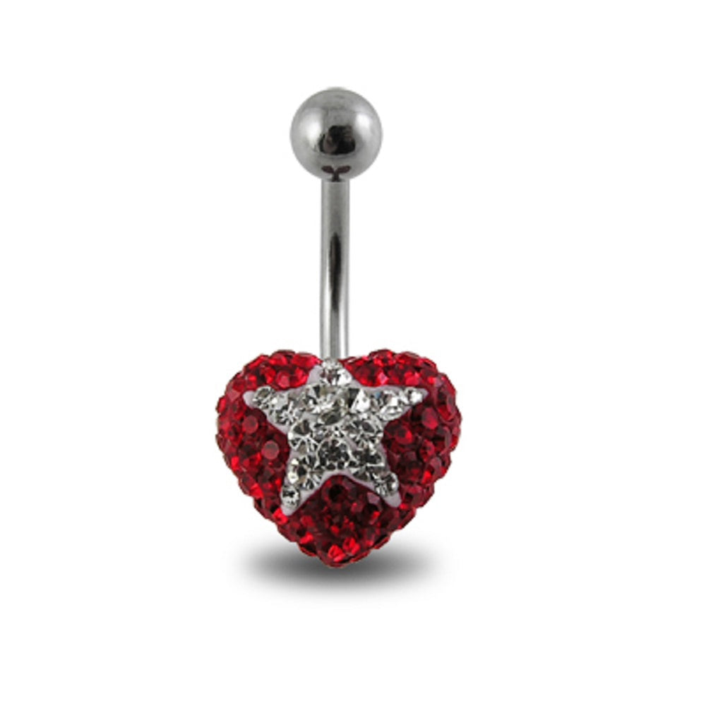 Crystal stone Star Navel Banana Barbell Ring FDBLY356