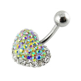 Crystal stone Heart Belly Ring FDBLY380