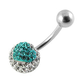White And Light Green Crystal stone Belly Ring Body Jewelry FDBLY383