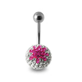 Pink And White Crystal stone Star navel Body Jewelry Ring