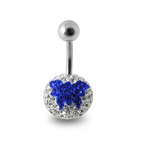 Blue Butterfly Crystal stone  Studded Belly Button Ring