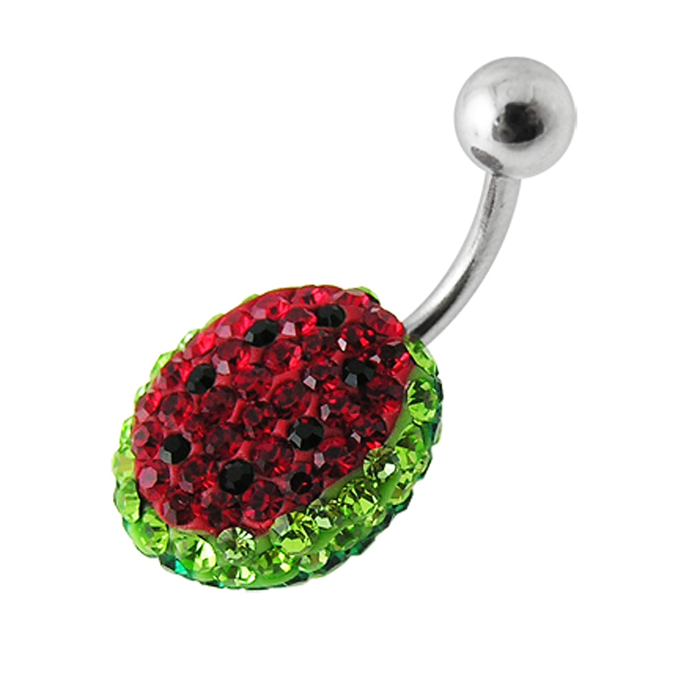 Watermelon Crystal stone Belly Ring