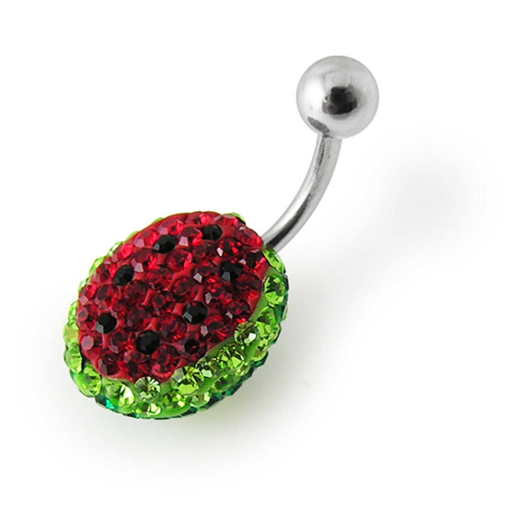 Watermelon Crystal stone Belly Ring