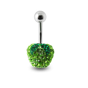 Green Apple Crystal stone Belly Ring