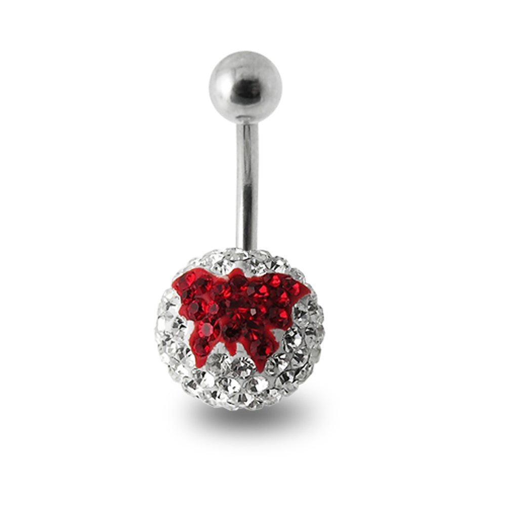 Butterfly Crystal stone Navel Ring