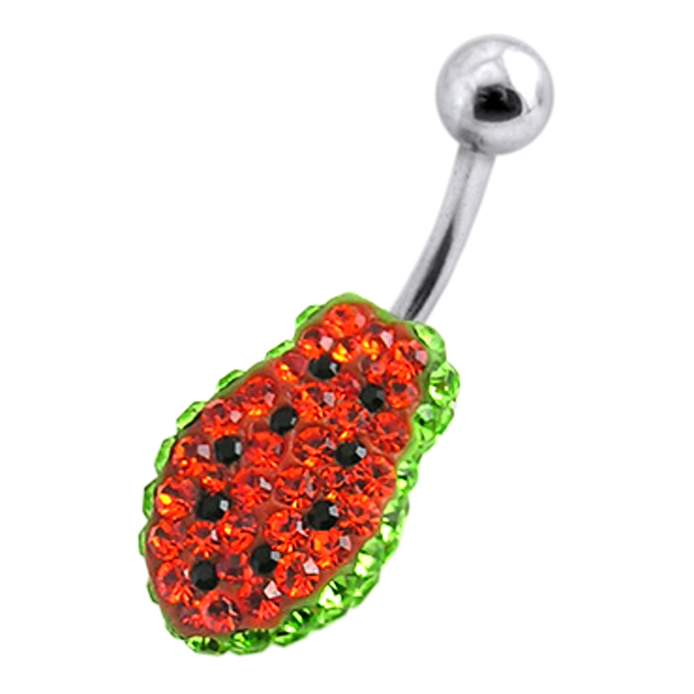 Papaya Crystal stone Belly Ring