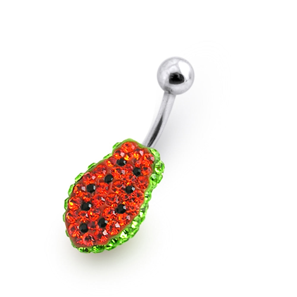 Papaya Crystal stone Belly Ring