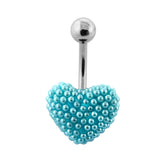 Tiny Aqua Pearl balls Heart Navel Banana