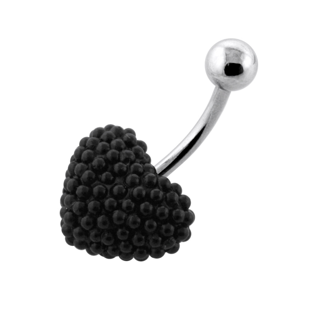 Tiny Black Pearl balls Heart Navel Banana