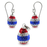 Multi Color Crystal stone Earring And pendant Jewelry Set