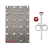 2mm Round Stone Ear Studs in a 12 pair Tray
