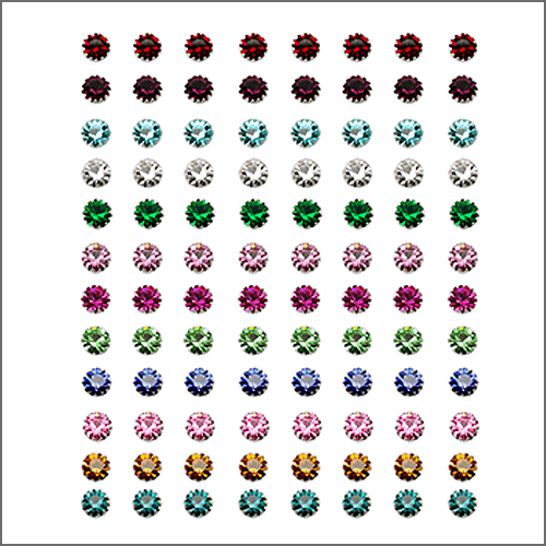 3MM Flower Set Birthstone Earring with Display