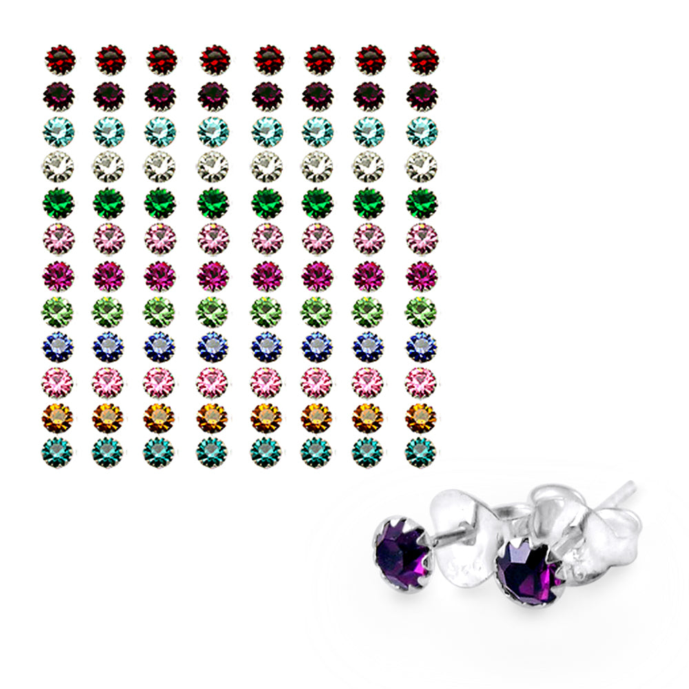 4MM Flower Set Birthstone Earring