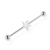 316L Surgical Steel Ear Industrial Piercing with Star