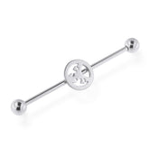 316L Surgical Steel Skull and Crossbones Ear Industrial Piercing