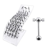 316L Surgical Steel Tongue Barbell Body jewelry in a Wave display  K17
