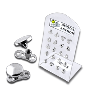 Titanium Dermal Anchors with Disc Top in a Tray