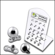 Dermal Anchors with Ball Tops in a Tray