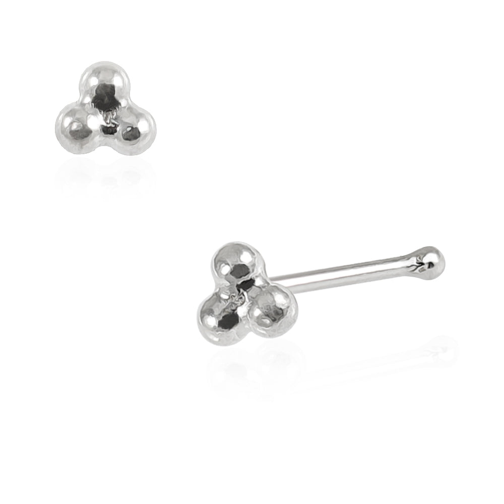 925 Sterling Silver Trinity Ball Nose Stud