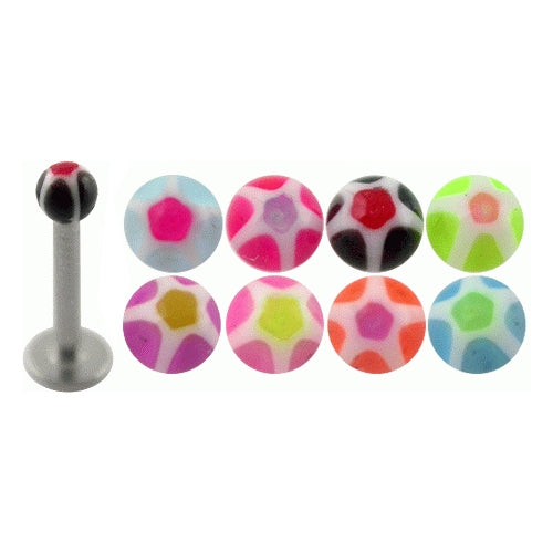 Surgical Steel Lip Labrets With UV balls
