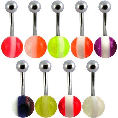 Assorted Basketball Belly Rings With Fancy UV balls