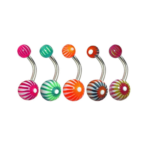 Assorted Navel Rings With Fancy UV Balls