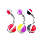 Assorted Banana Bar Navel Ring Body Jewelry With Fancy Colorful UV Balls