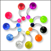 Belly rings with Glitter balls