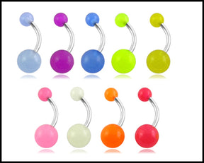 Belly rings with Glow balls