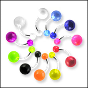 Belly rings with UV balls