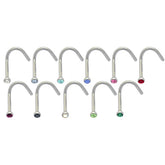 316L SS Jeweled Bent Nose Stud Body Jewelry