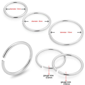 925 Sterling Silver Seamless Continuous Hoop Nose Ring