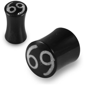 Double Flared 69 Inlay Organic Horn Saddle Ear Plug