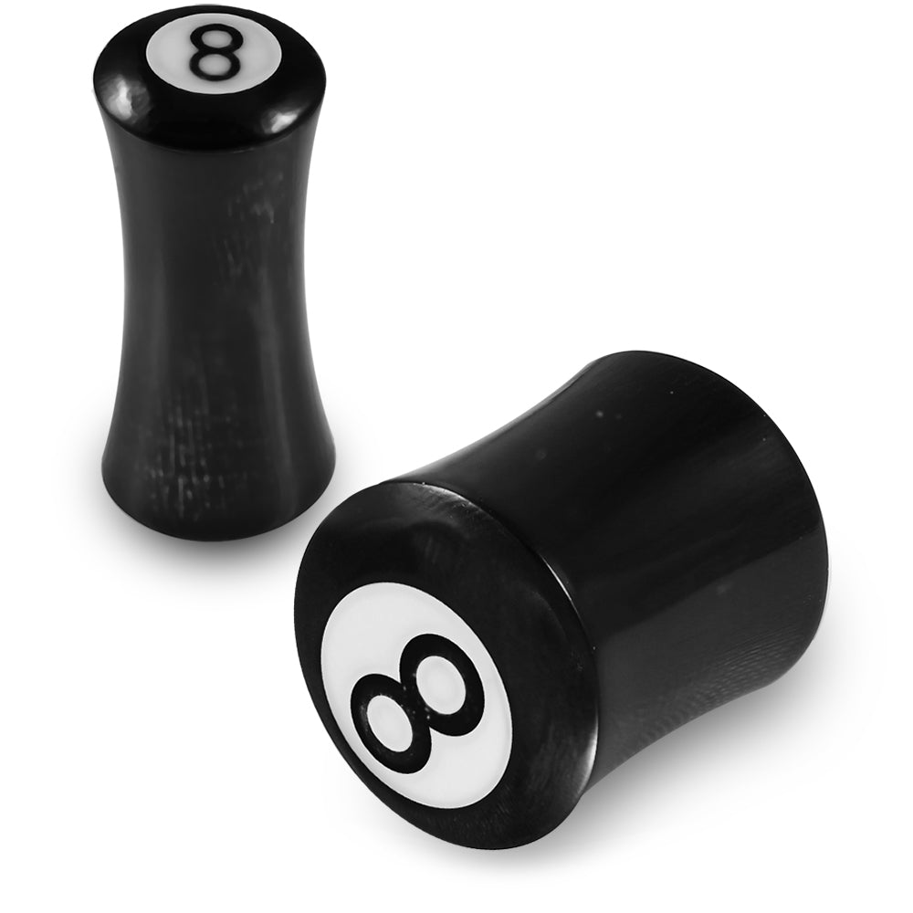 Double Flared Number 8 Inlay Organic Horn Saddle Ear Plug