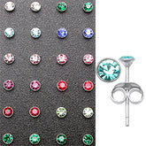 3mm Rhinestone Stone Ear Studs in a 12 pair Tray