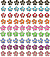 Jeweled Flower with Resin Petals Ear Studs in a 36 pair Tray