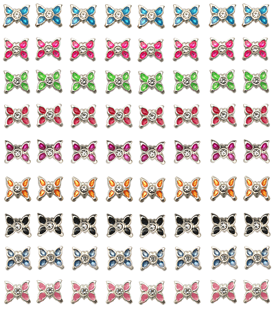 Jeweled Butterfly with Handpaint Ear Studs in a 36 pair Tray