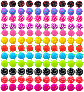 UV Silicone Rose Ear Studs in a 60 pair Tray