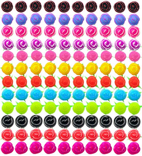 UV Silicone Rose Ear Studs in a 60 pair Tray