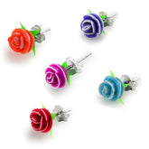 Silicone Rose Decorated With Silver Ear Stud