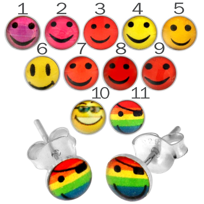 Fancy Smiley Logo Silver Earring PACEAR155