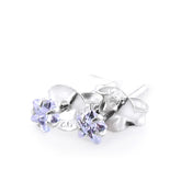 3mm Star CZ Silver Earring